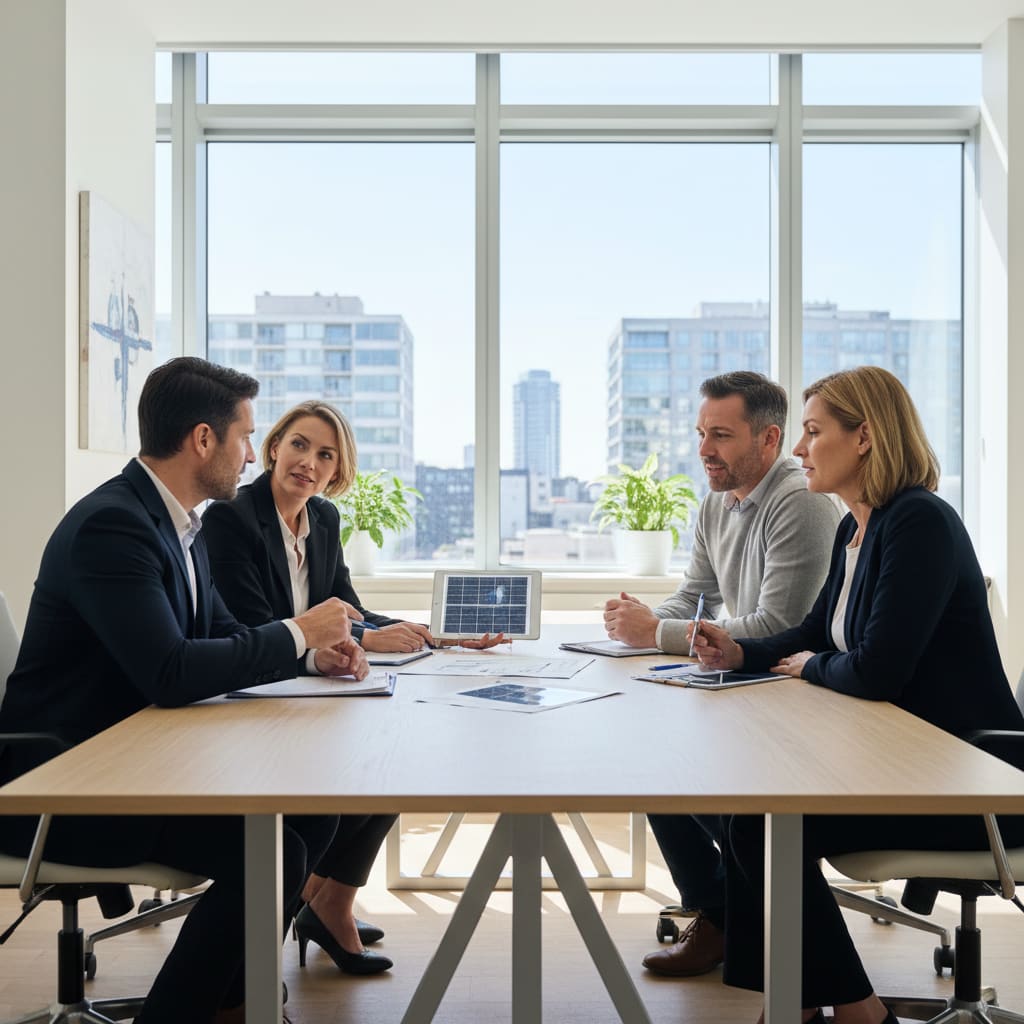 Beratungsgespräch mit Solar-Experten